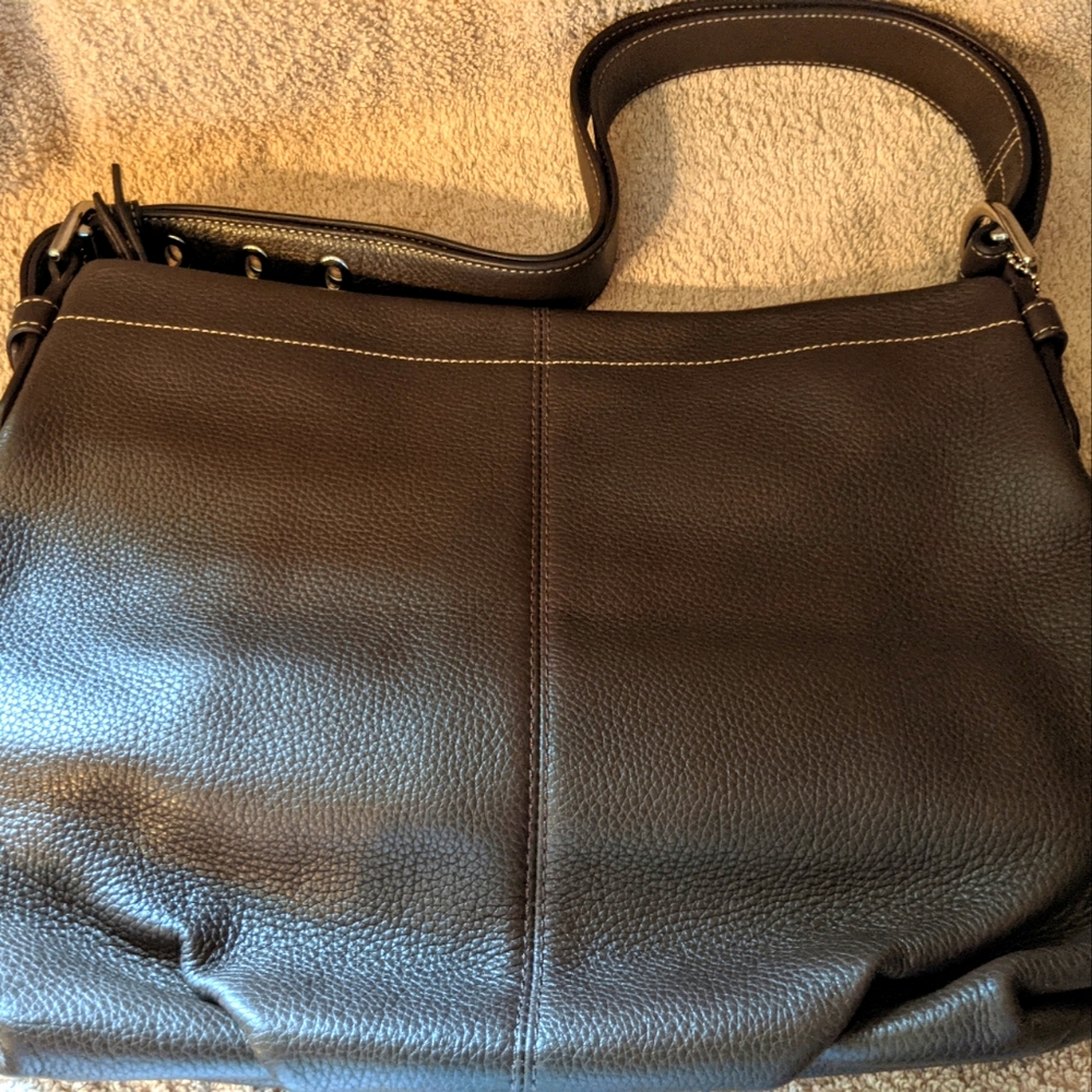 Coach large brown leather purse